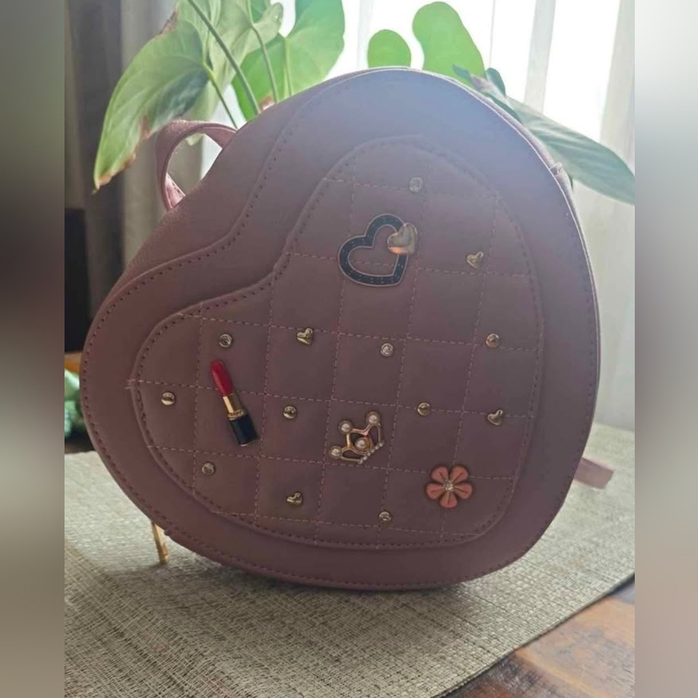 Under One Sky Heart-Shaped Mauve Backpack